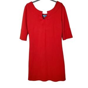 VFISH Women's Boutique Dress M Red 3/4 Sleeves Bust 36" $120 Retail NEW NWT